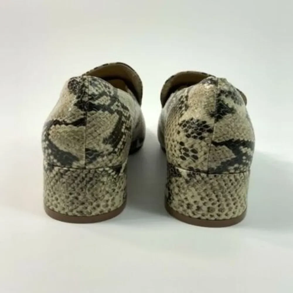 Sam Edelman Jamille Heeled Snake Print Loafers 6.5